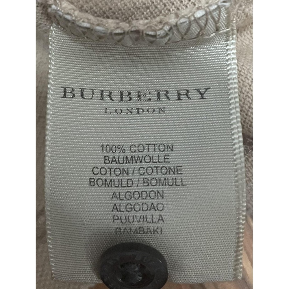 Burberry Polo Mens Small Nova Check Placket Beige England - Picture 12 of 12